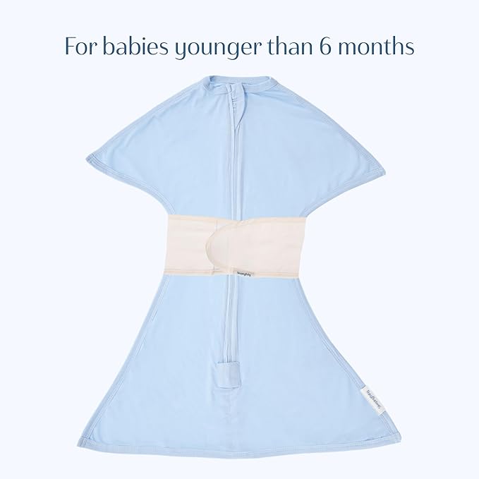 SleepingBaby Zipadee-Zip Transition Swaddle and Snuggle Strap Bundle - Roomy Baby Swaddle Blanket with Zipper Convenience and Wearable Blanket Accessory - Classic Mint, Small (4-8 Month)