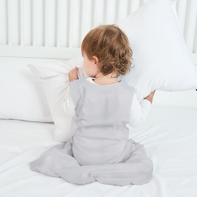 Rayon from Bamboo Sleep Sack Baby Wearable Blanket 0.5 Tog Soft Kids Sleeping Bag Toddler Sleeveless 0-6 Months Infant Newborn Swaddle Blanket 2-Way Zipper Unisex Boys Girls Sleepsack Grey