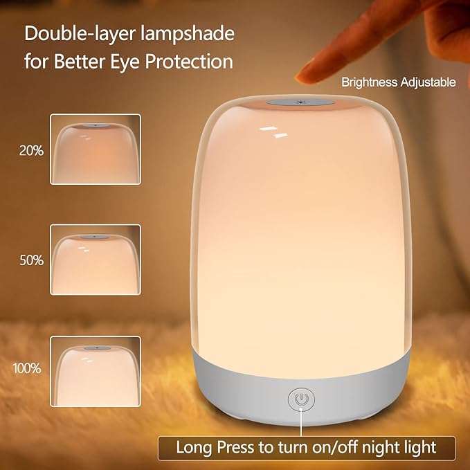 Dremkit Nursery Light for Kids, Baby Night Light with Dimmable Warm & 5 Color Changing Lights, USB Rechargeable Lamp for Breastfeeding, Toddlers