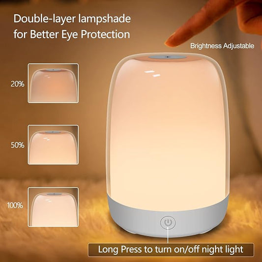 Dremkit Nursery Light for Kids, Baby Night Light with Dimmable Warm & 5 Color Changing Lights, USB Rechargeable Lamp for Breastfeeding, Toddlers