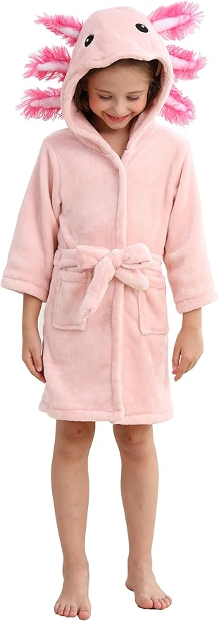 CuteOn Bathrobe for Women Soft Fleece Hooded Plush Loungewear