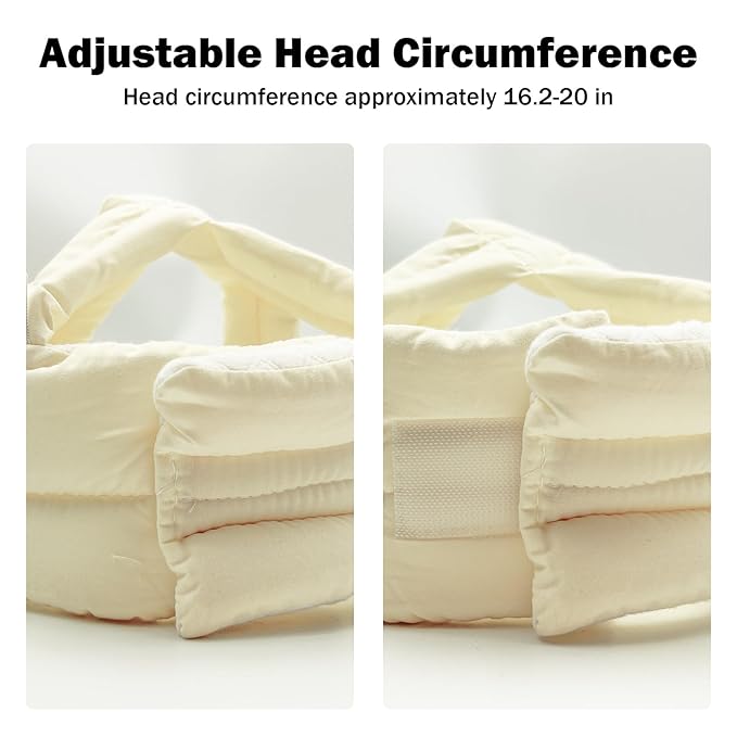 Baby Head Protector Baby Helmet for Crawling Walking, No Bumps Safety Head Adjustable Protective Cap for Walking, Playing (Beige)