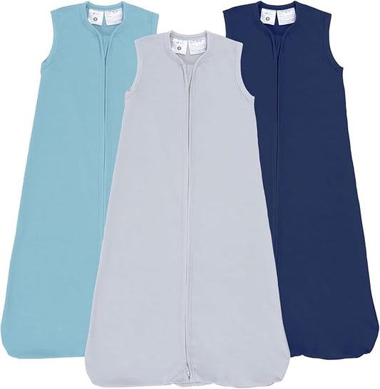 Baby Sleep Sack Wearable Blanket Baby Sleeping Bag, 0.5 TOG Toddler Sleeping Sack 0-3-6-12-24 Months,3 Pack