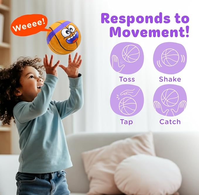 Move2Play, Hilariously Interactive Toy with Music & Sound Effects for Boy & Girl | Ball for Toddler & Baby | 6, 12, 18+ Months | 1, 2, 3+ Year Old