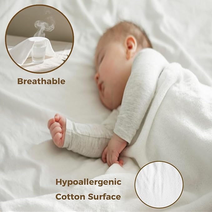 Queen Zippered Mattress Protector,Absorbent Six-Sided Mattress Cover Queen Size Bed, 15-18 Inch Noiseless Washable Mattress Encasement, Sleep Defense System, Hypoallergenic & Soft