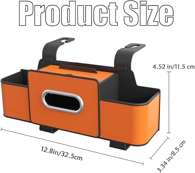 Back Seat Car Organizer,2026 New 4 in 1 Multifunctional Car Back Seat Storage Box with Drink Cup Holder Tissue Box, Car Seat Gap Filler Organizer for Hold Phone,Snacks, Drinks, Handbag (Black)