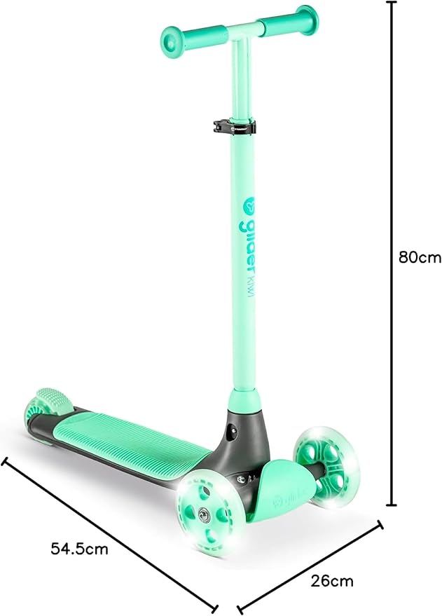 Yvolution Y Glider Air Scooter for Kids, 3 Wheel Scooter for Toddlers 4 Adjustable Height Glider with Kick Scooters, Lean to Steer with LED Flashing Light for Children Ages 3+ Years Old
