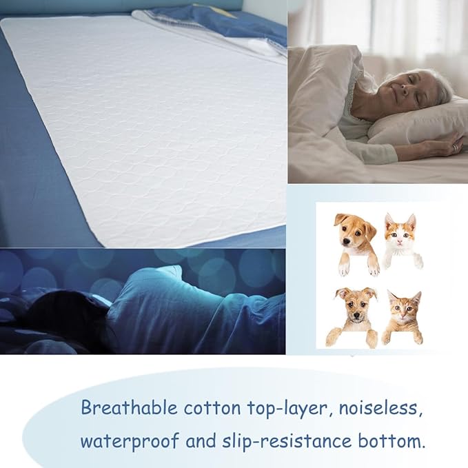 Bed Pad for Incontinence Reusable Underpad 36" X72" Fits King Bed Large Washable Waterproof Draw Sheet Mattress Protector for Seniors, Bedwetting Kids, Hospitals, Pets