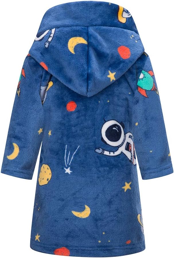 DELEY Girl's Robe Baby Boys Hoodie Robes Toddler Bathrobes for Kids Pajamas Sleepwear