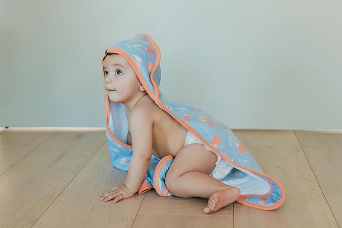 Copper Pearl Hooded Bath Towels Premium Knit/Terry Cloth Baby Towels with Hood, Pockets, and Cool Designs - Great to Gift and Make Bath Time Fun - Baby Bath Towel, Clementine