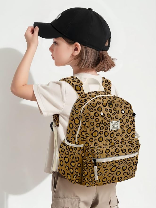 atgark Corduroy Kids Backpack for Boys 6-10: Boys Backpacks for Elementary Kindergarten 15” H Fit Folder