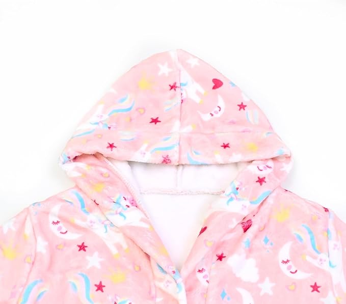 CHILDRENSTAR Girls Robe Kids Bathrobes Plush Soft Fleece Pajamas Sleepwear