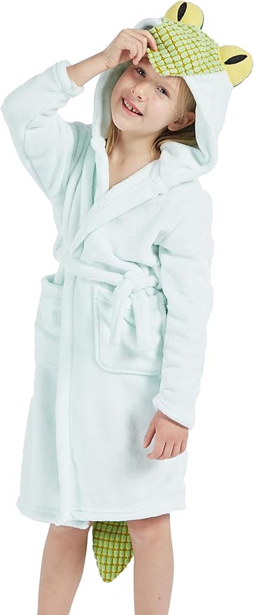 DELEY Girl's Robe Baby Boys Hoodie Robes Toddler Bathrobes for Kids Pajamas Sleepwear