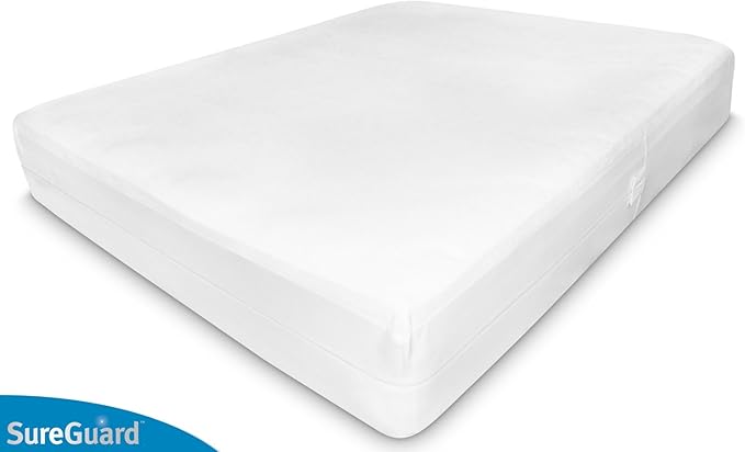 Queen (6-8 in. Deep) SureGuard Mattress Encasement - 100% Waterproof, Bed Bug Proof, Hypoallergenic - Premium Zippered Six-Sided Cover