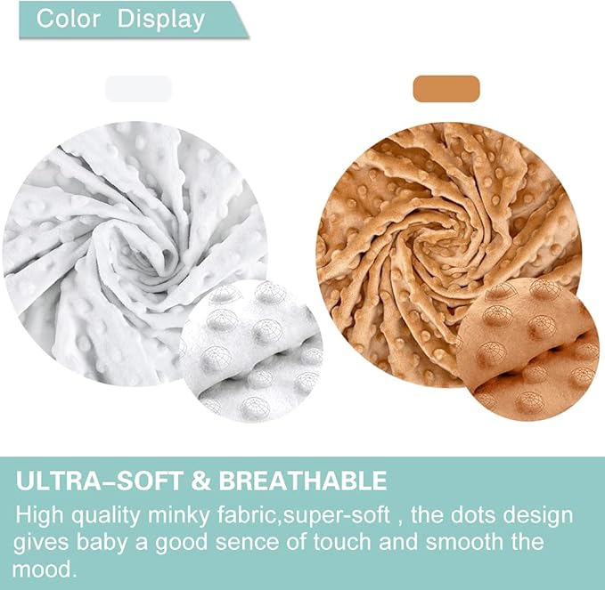 Owlowla Bassinet Sheet Set,Ultra Soft Minky Cradle Sheets Universal Fitted Bassinet Pad/Mattress for Baby Boys Girls(Ivory/Caramel)