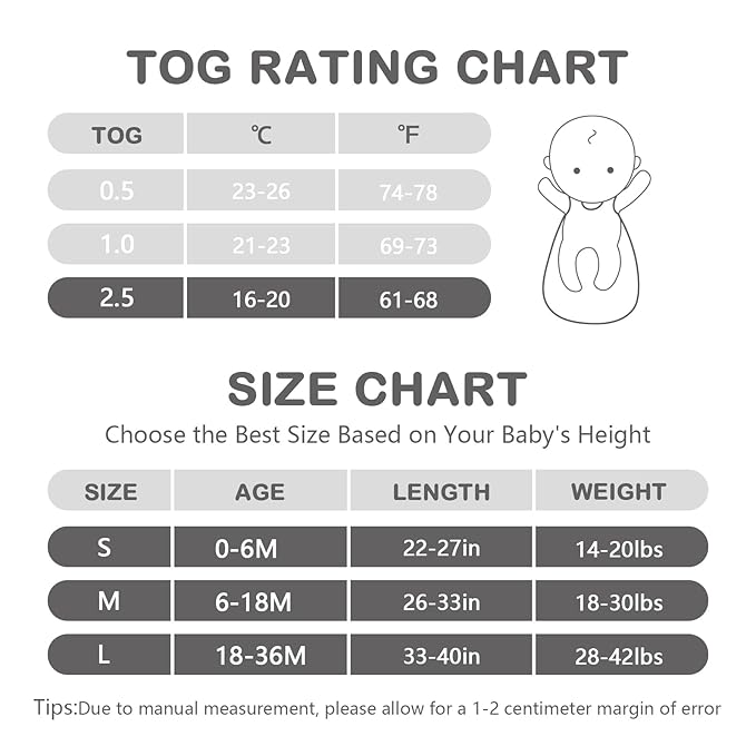 Mosebears Unisex Rayon Made from Bamboo Wearable Blanket with 2-Way Zipper,2.5 Tog Baby Winter Sleep Sack (Grey,18-36 Months)