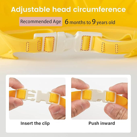 Baby Shower Cap Shield, Baby bath set shower cap/water cup/massage brush,Visor Hat for Eye and Ear Protection for 0-9 Years Old Children,Cute Crown Shape Makes the Baby Bath More Fun (Yellow)