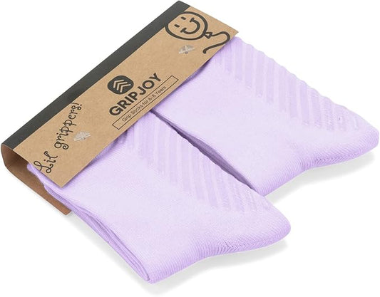 Gripjoy Toddler Socks with Grippers, Non-Slip for Kids, Enhanced Stability, Comfortable Cotton - 4 Pairs
