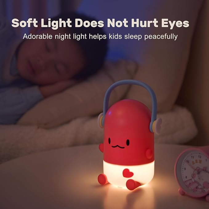 ICARER FAMILY Night Light for Kids,Rechargeable LED Night Lamp for Children‘s Bedroom Bedside Nightlight Gifts for Kids Girls Boys Birthday Christmas