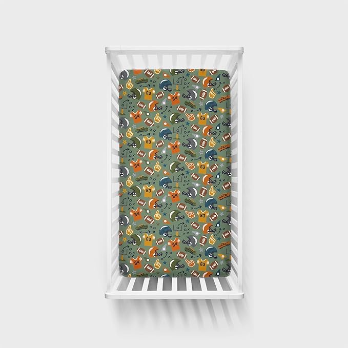 Little Sleepies Baby Crib Sheets, Buttery Soft Viscose from Bamboo Crib Sheets for Boys & Girls, Toddler Bed Sheet, Standard Crib Mattress Sheet, Super Stretchy & Elasticized (Touchdown Time)