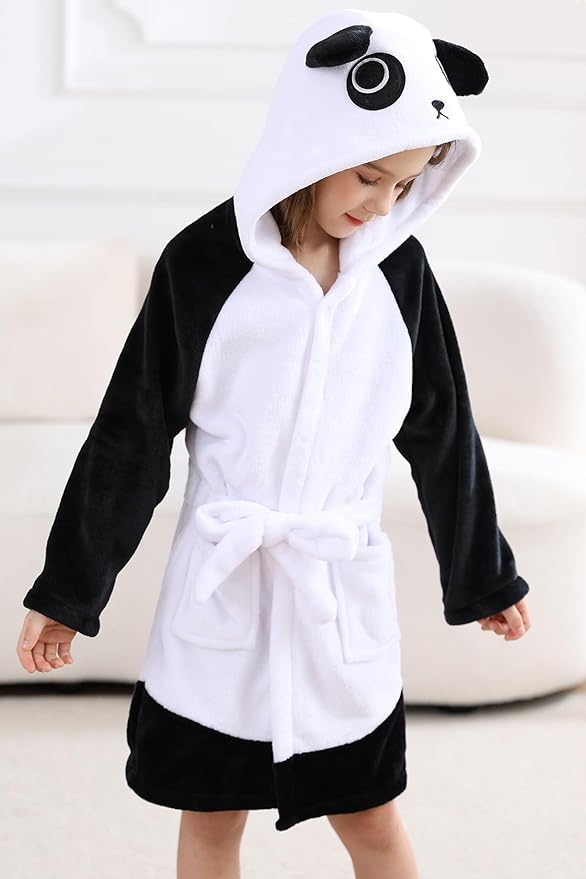 DELEY Girl's Robe Baby Boys Hoodie Robes Toddler Bathrobes for Kids Pajamas Sleepwear