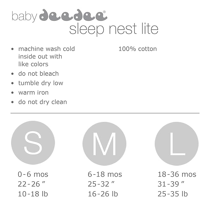 Baby Deedee Wearable Blanket Baby and Toddler Sleeping Sack, Baby Sleeping Bag, Sleep Nest Lite, Lemon Mint, Medium (6-18 Months)