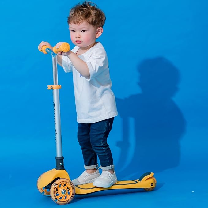 Yvolution Y Glider Air Scooter for Kids, 3 Wheel Scooter for Toddlers 4 Adjustable Height Glider with Kick Scooters, Lean to Steer with LED Flashing Light for Children Ages 3+ Years Old