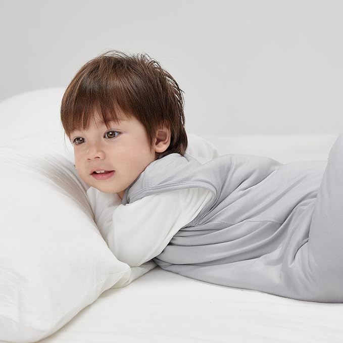 Duomiaomiao 2 Pack Buttery Soft Rayon Made from Bamboo Baby Sleep Sack 0-6 Months 1.0 TOG, Premium Baby Sleeping Bag 2-Way Zipper for Babies