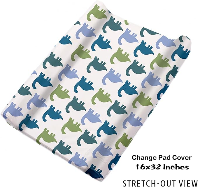 Custom Crib Bedding Set – Personalized Dinosaur Baby Bedding 5-Piece Set with Soft Blanket, Fitted Sheet, Changing Pad Cover, Rug and Wall Art – Fun Dino Nursery Gift for Boys Girls