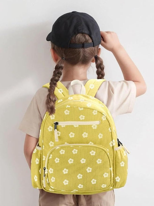 atgark Corduroy Toddler Backpack for Girls 2-5, Preschool Kindergarten Backpack - Cute Kids Backpacks for Girls 13.7" H Fit Folder