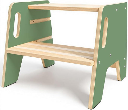 Wingyz Toddler Step Stool,Height-Adjustable Wooden Step stools for Kids with Handles,2 Stepstool for Toddlers,Bathroom Sink, Kitchen, Bedroom,Potty Training