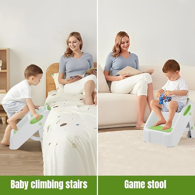 Step Stool for Toddlers, Toddler Step Stool for Bathroom Sink, Foldable Non-Slip Kids Stool with Handle, 2 Step Stools for Kids, Toddler Stool for Kitchen Bedroom Counter Sink