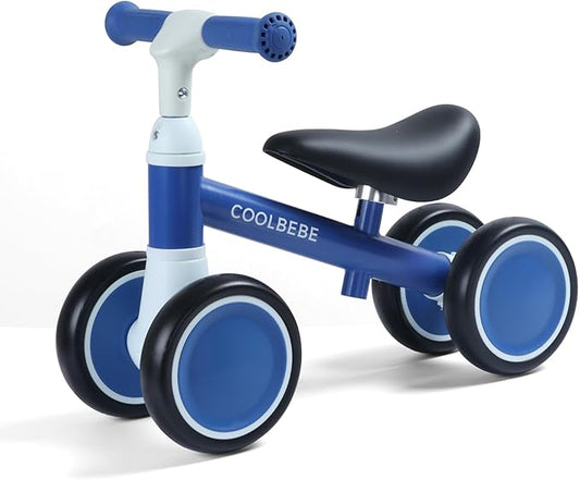 COOLBEBE Baby Balance Bike for 1 Year Old Boys Girls Gift, 2 Year Old Toddler Balance Bike with 4 Silent Wheels, One Year Old Birthday Gift Children for 12M-36M Pre-School