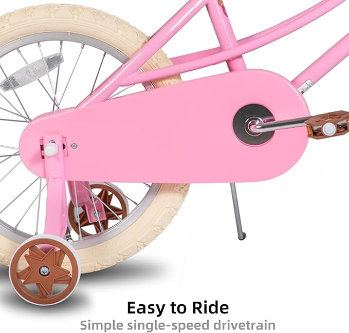 JOYSTAR Girls Bike for 2-12 Years Old Toddlers and Kids, 12" 14" 16" 18“ 20" Retro Style Kids Bike with Training Wheels, 18 20 Inch Children Bicycle with Kickstand