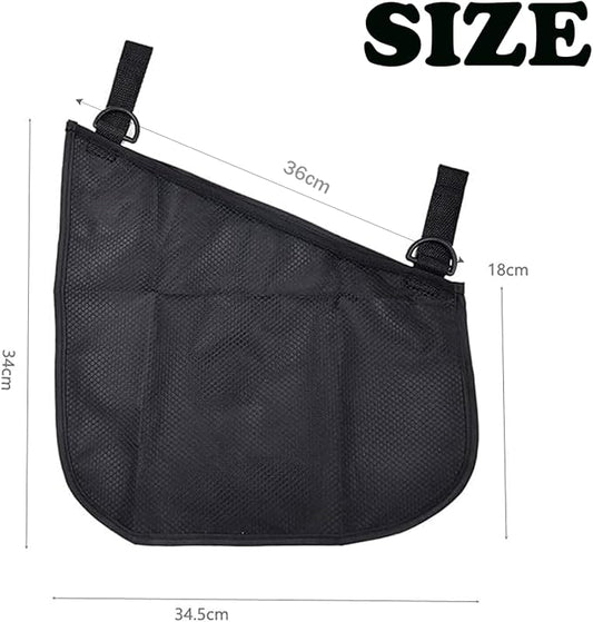 Alovexiong 2 Pack Universal Stroller Organizer Bag, Side Sling Cargo Stroller Net, Non-Slip and Adjustable Straps Storage Mesh Bag for Baby Accessories, Mesh Cargo Net for Stroller Storage - Black