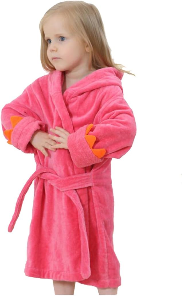Kids Boys Girls Bath Robe Toddler Cotton Towel Animal Baby Dinosaur Hooded Bathrobe