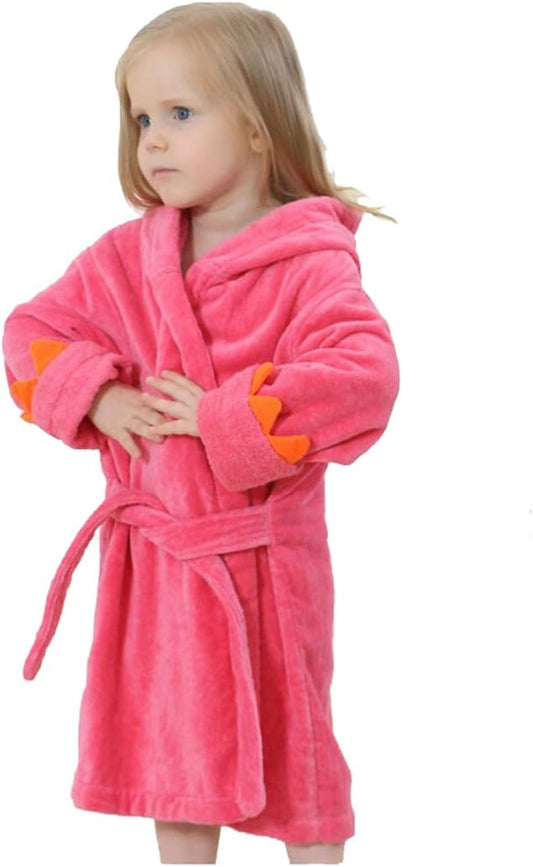 Kids Boys Girls Bath Robe Toddler Cotton Towel Animal Baby Dinosaur Hooded Bathrobe