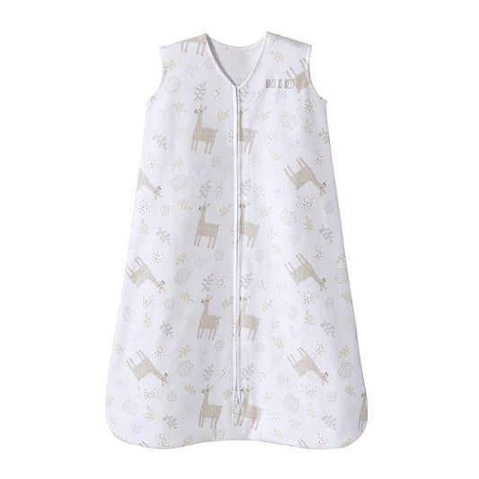 HALO SleepSack, 100% Cotton Wearable Blanket, Swaddle Transition Sleeping Bag, TOG 0.5, Llama Sand, Large, 12-18 Months