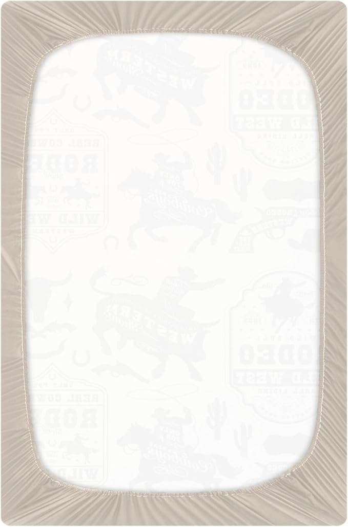 Western Cowboy USA Crib Sheets Soft Breathable Fitted Baby Crib Sheets Mattress Cover for Girl Boys, 52" x 28" x 9"
