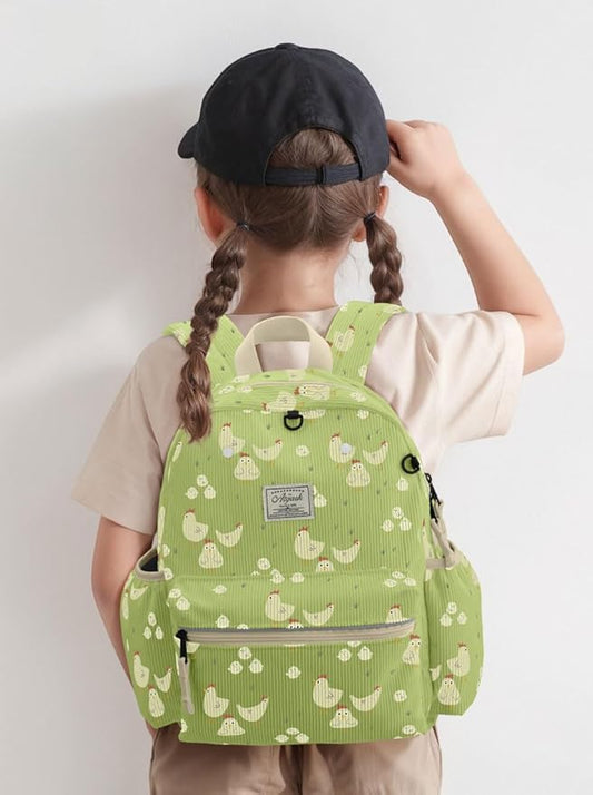 atgark Corduroy Toddler Backpack for Girls 2-5: Preschool Backpack for Girls