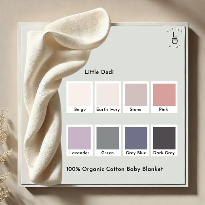 100% Organic Cotton GOTS Certified Baby Knitted Blanket with Gift Box - Soft Toddler, Crib, Stroller Blanket - Neutral Swaddle and Receiving Blanket for Newborns, 30"x40", Dark Grey