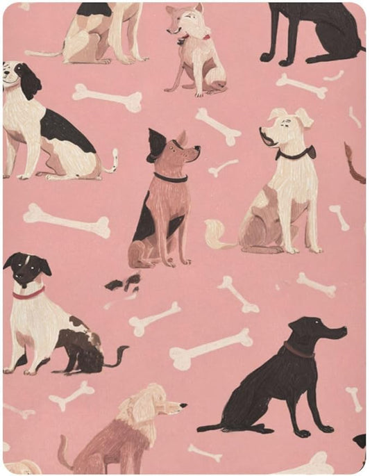 Pink Dog and Bone01 Crib Sheets Standard Crib Toddler Mattresses Cover Fitted Baby Bed Sheet Breathable Crib Mattress Sheet for Girls Boys 52" x 28"x5''