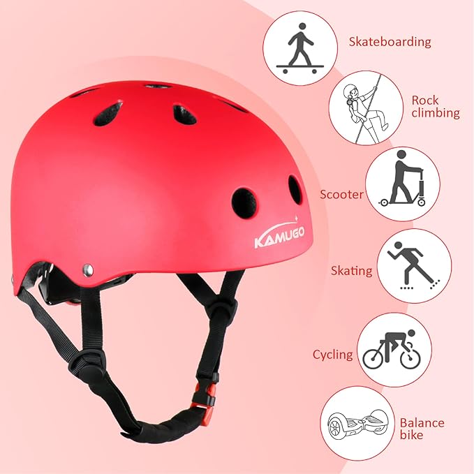 KAMUGO Kids Adjustable Helmet, Suitable for Toddler Kids Ages 2-14 Boys Girls, Multi-Sport Safety Cycling Skating Scooter Helmet