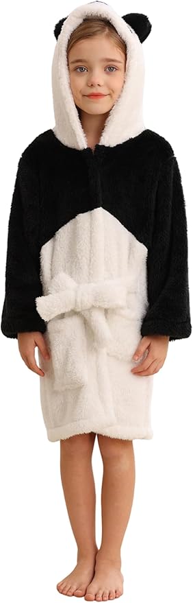 CuteOn Bathrobe for Women Soft Fleece Hooded Plush Loungewear