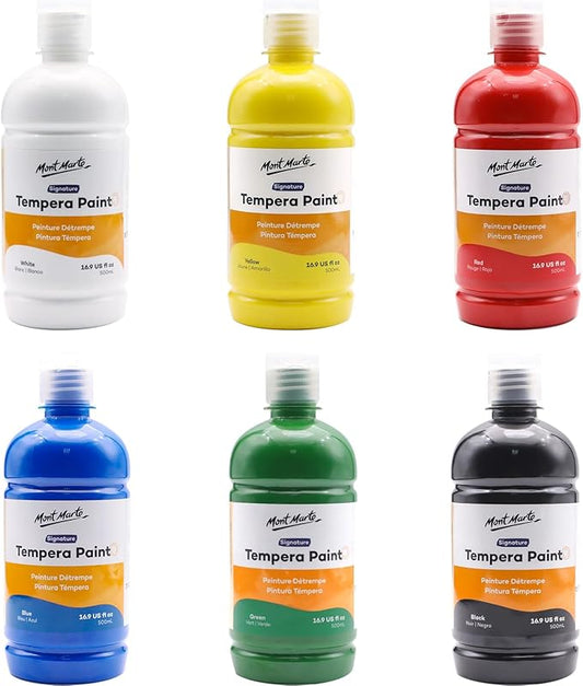Mont Marte Tempera Paint Set 6pc x 500ml