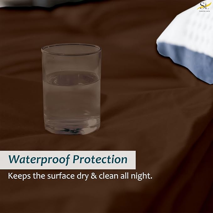 Mattress Protector Fitted Sheet Style Cot Size 25x75 - Waterproof Vinyl Mattress Cover, Breathable, Bed Wetting & Spill Protection, Fits Mattresses up to 6" Deep (Chocolate)