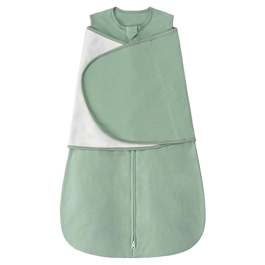 ZIGJOY Sleep Sack Swaddle 1.0 TOG Baby Wearable Blanket 100% Cotton Baby Swaddle Blanket for Newborns 6-12 Months for Boy Girl, Green