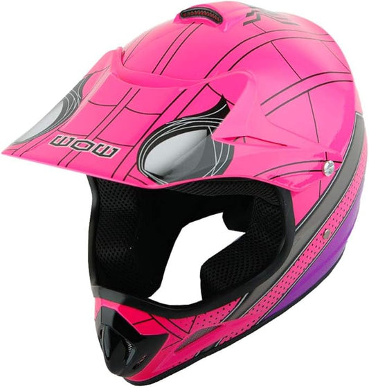 WOW Youth Kids Motocross BMX MX ATV Dirt Bike Dianosour Helmet Dragon + Goggles + Martian Youth Glove Bundle: HJOY MG Bundle