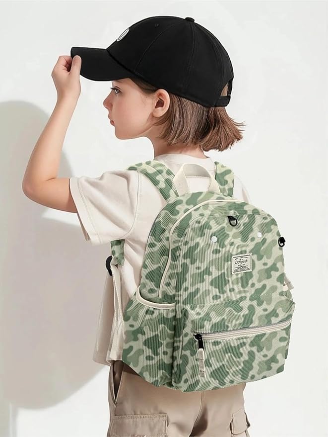 Corduroy Kids Backpack for Boys 6-10: Boys Backpacks for Elementary Kindergarten 15” H Fit Folder