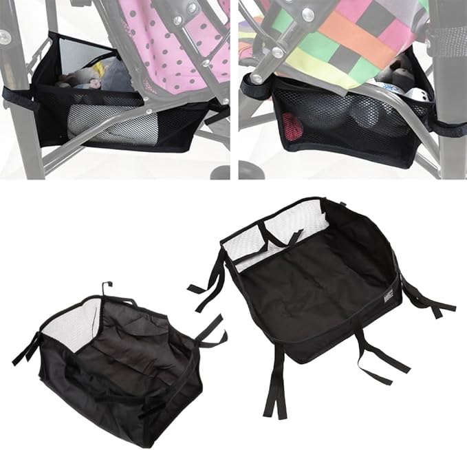 RYUJNDK 2pc Portable Strollers Travel Bag Basket Pockets for Standard or Double Strollers for Storing Phone Keys Toys Accessory